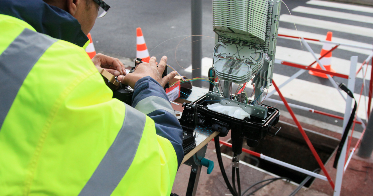 Installation fibre optique terrain